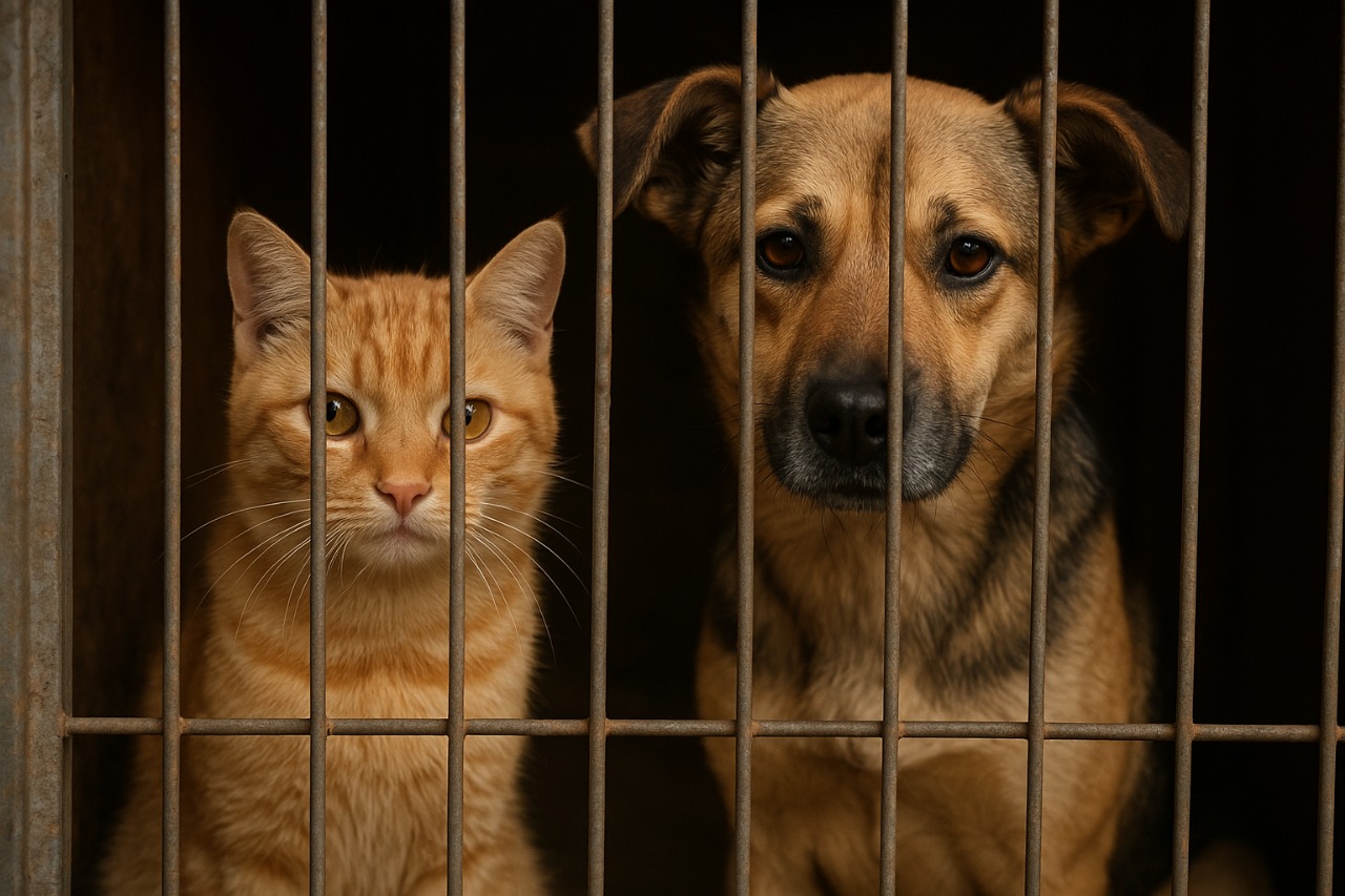 Ilustari gambar anjing dan kucing (sumber dari animasi ai chatgbt)