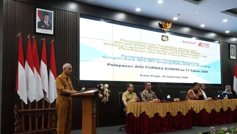 INSTRUKSI: Kepala BKP SDM Kulon Progo memeberikan latar belakang pembentukan MoU.&nbsp;