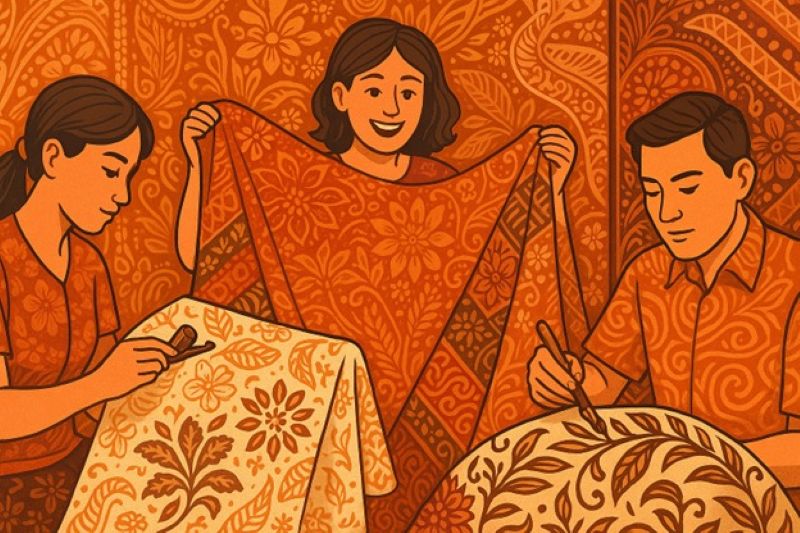 Ilustrasi membatik.