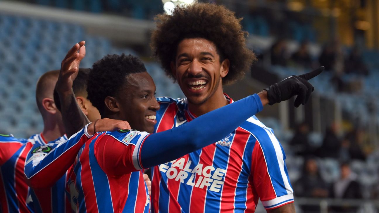 Selebrasi pemain Crystal Palace dalam kemenangan atas Dynamo Kiev di Conference League