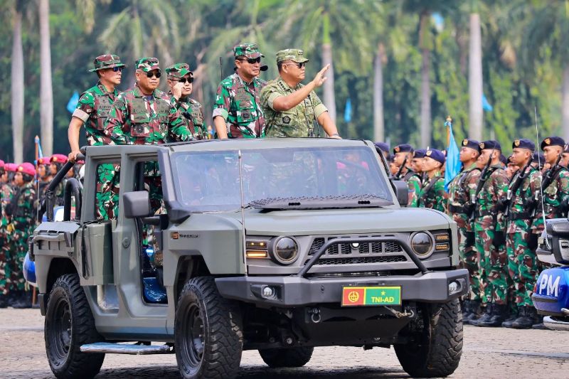 Pengamanan Hari Ulang Tahun (HUT) ke-80 Tentara Nasional Indonesia (TNI).