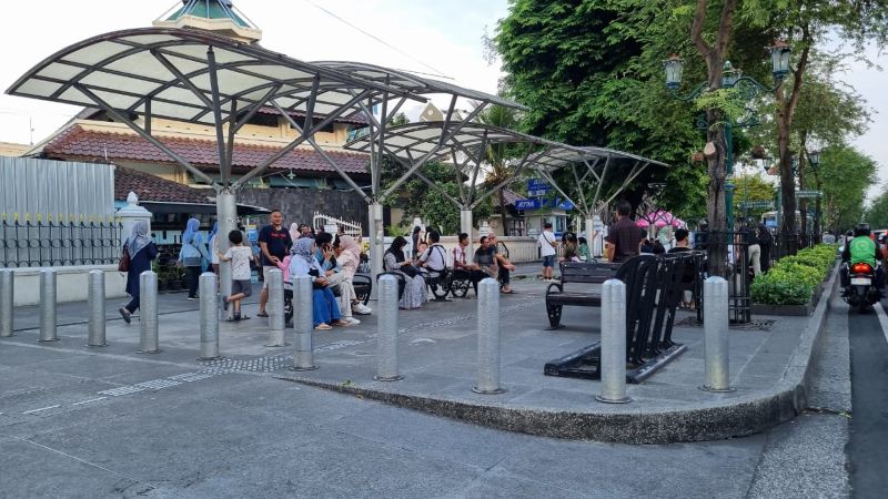 Para wisatawan di kawasan Malioboro, Yogyakarta.&nbsp;