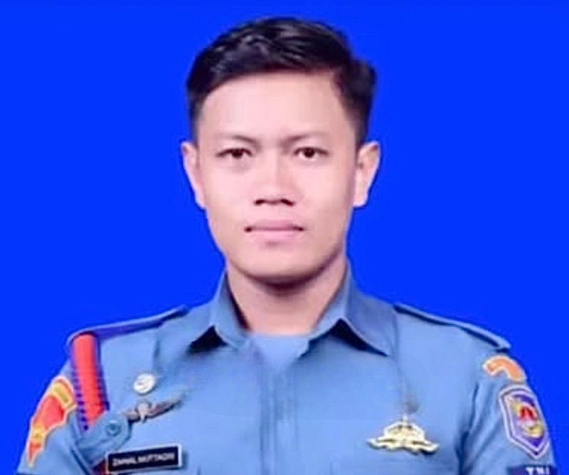 Praka Mar Zaenal Mutaqim, prajurit Taifib yang gugur saat latihan terjun di Teluk Jakarta.