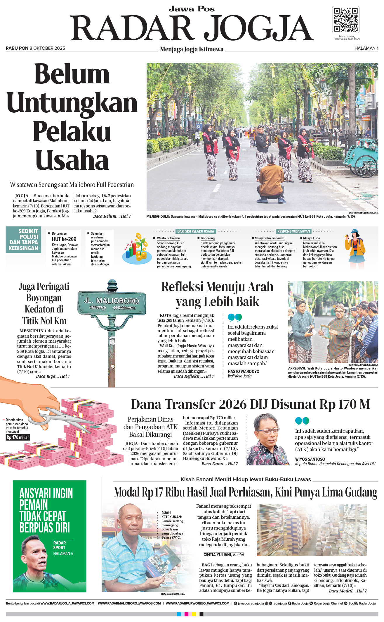 Jawa Pos - Radar Jogja, edisi Rabu 08 Oktober 2025