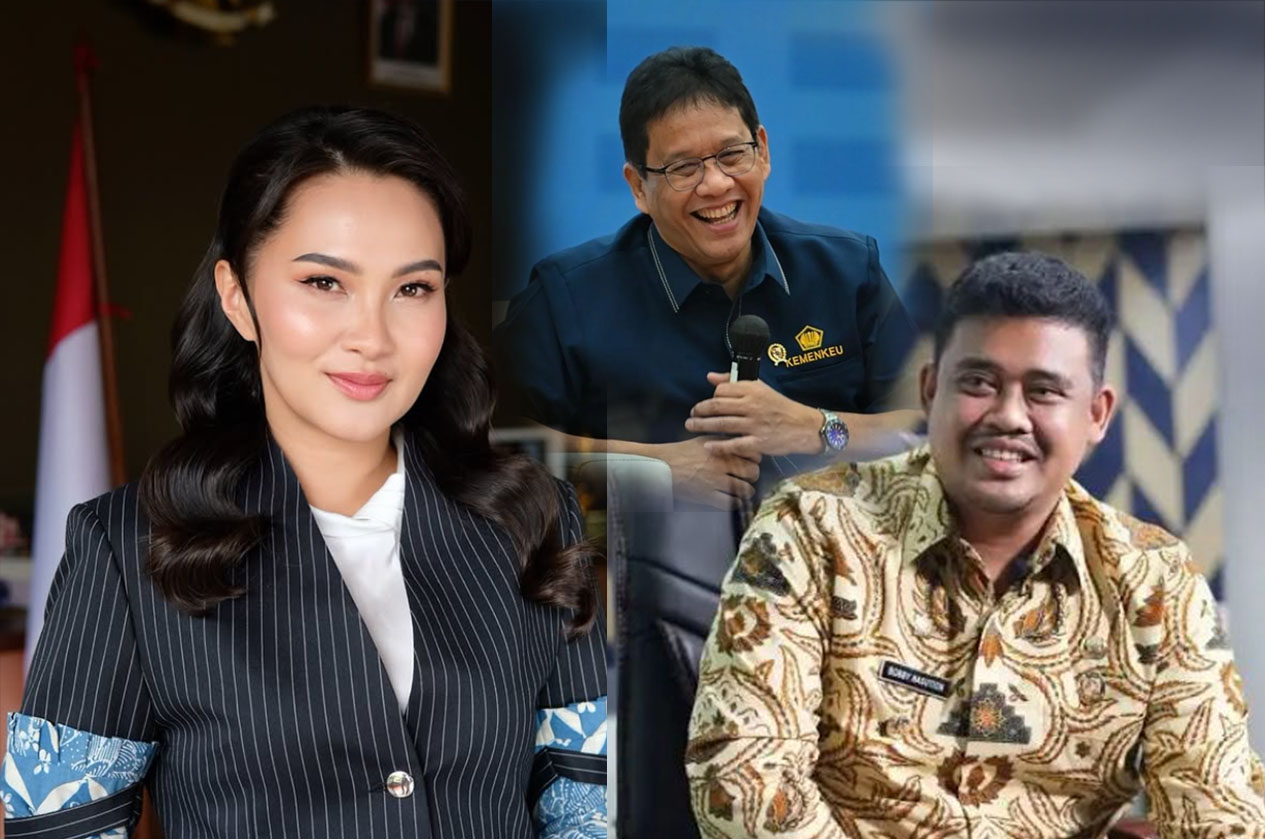 DARI KIRI: Gubernur Maluku Utara Sherly Tjoanda, Menkeu Purbaya Yudhi Sadewa, Gubernur Sumut Bobby Nasution.