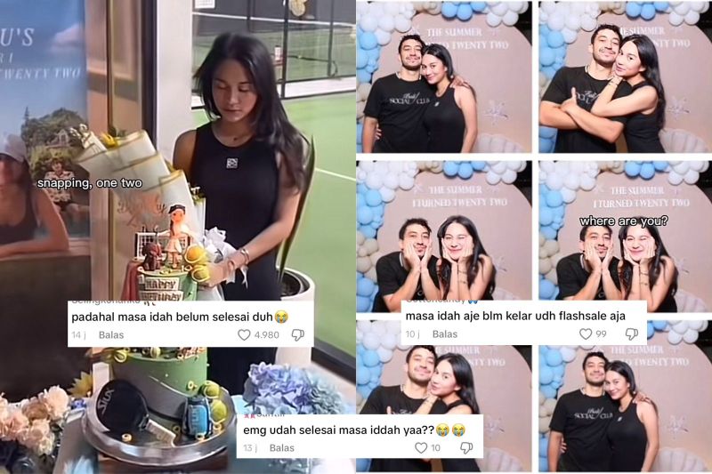 Tangkapan layar momen Azizah Salsha dan Nadhif Zahiruddin viral di media sosial.