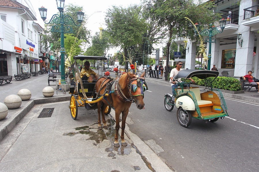 Suasana kawasan Malioboro, Kota Jogja, Kamis (9/10/2025).