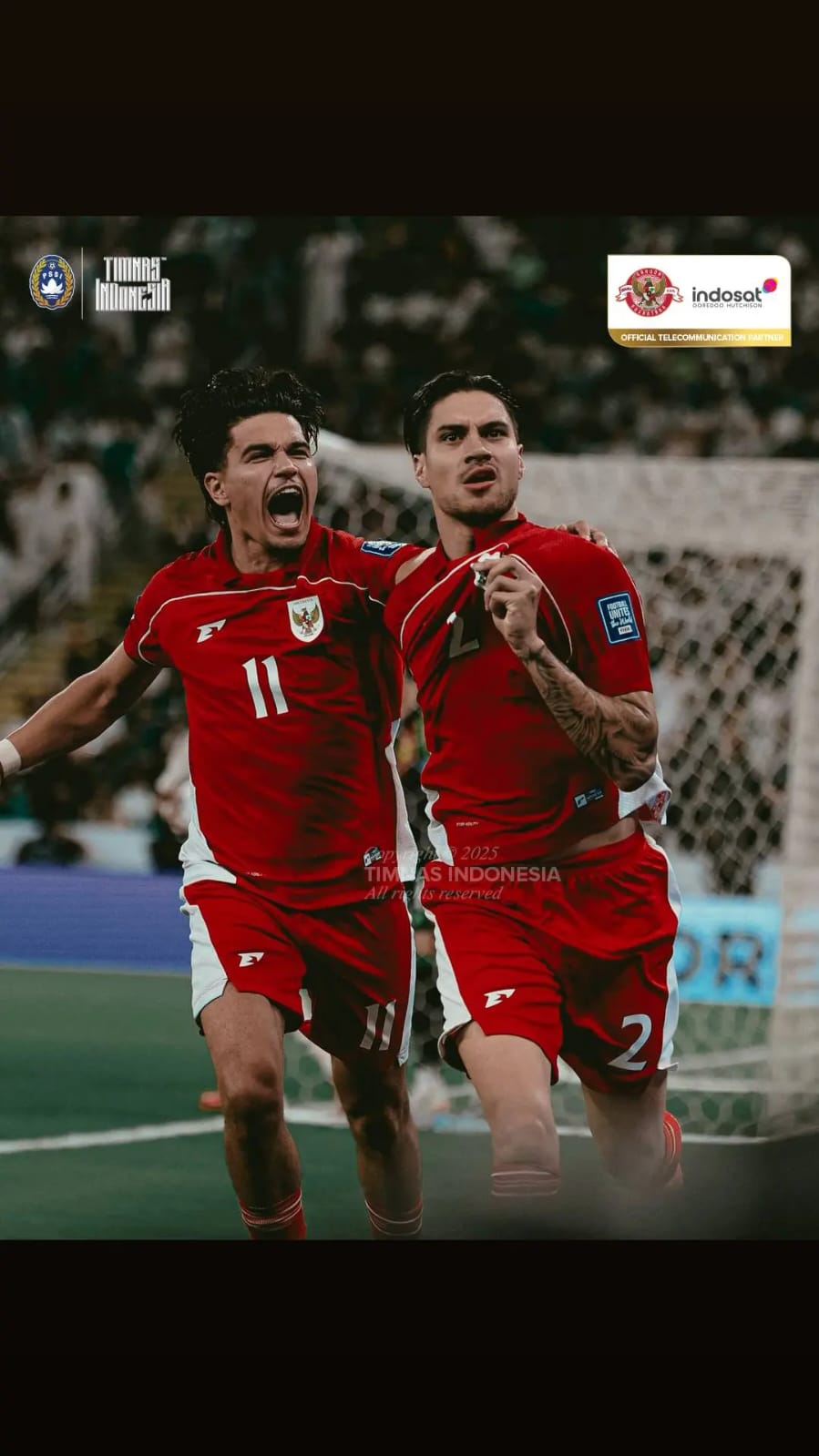 Selebrasi Kevin Diks setelah membawa berhasil mengeksekusi penalti untuk membawa Indonesia unggul
