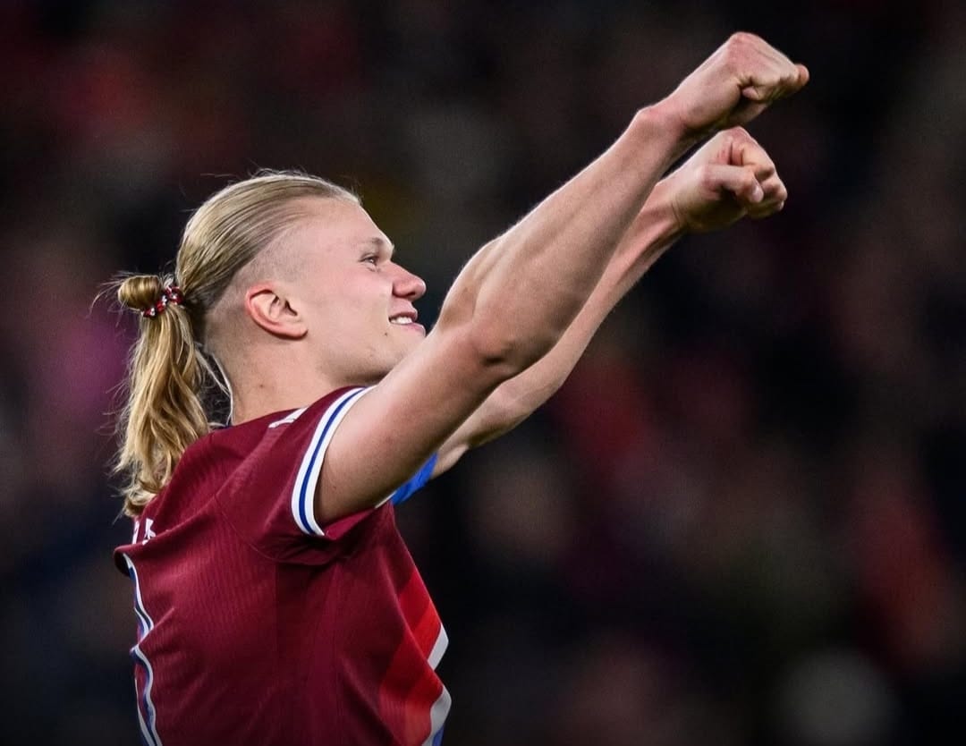 Selebrasi Erling Haaland dalam kemenangan 5-0 Norwegia atas Israel