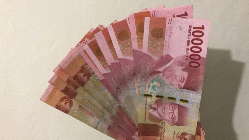Ilustrasi lembaran uang rupiah.