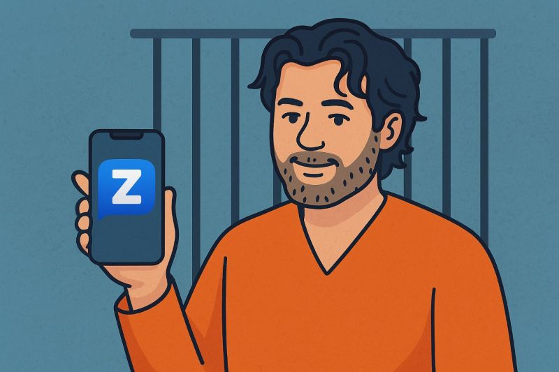 Ilustrasi kartun Ammar Zoni dan aplikasi Zangi.