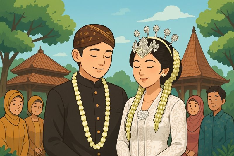Ilustrasi pernikahan Jawa dan Sunda.