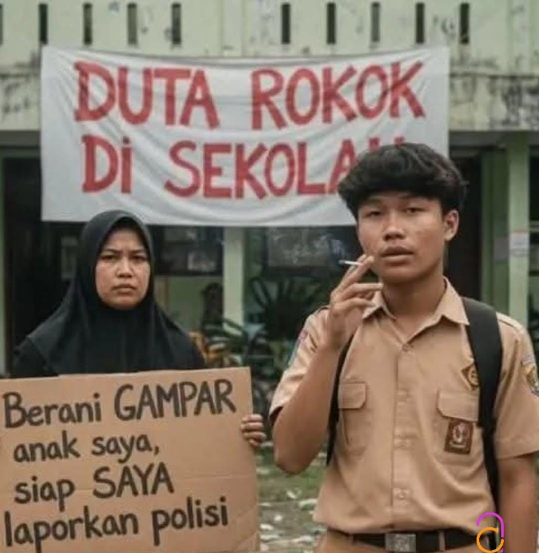 Siswa dan Orang tua Siswa dalam kasus kepala sekolah yang menampar siswa ketauan merokok.