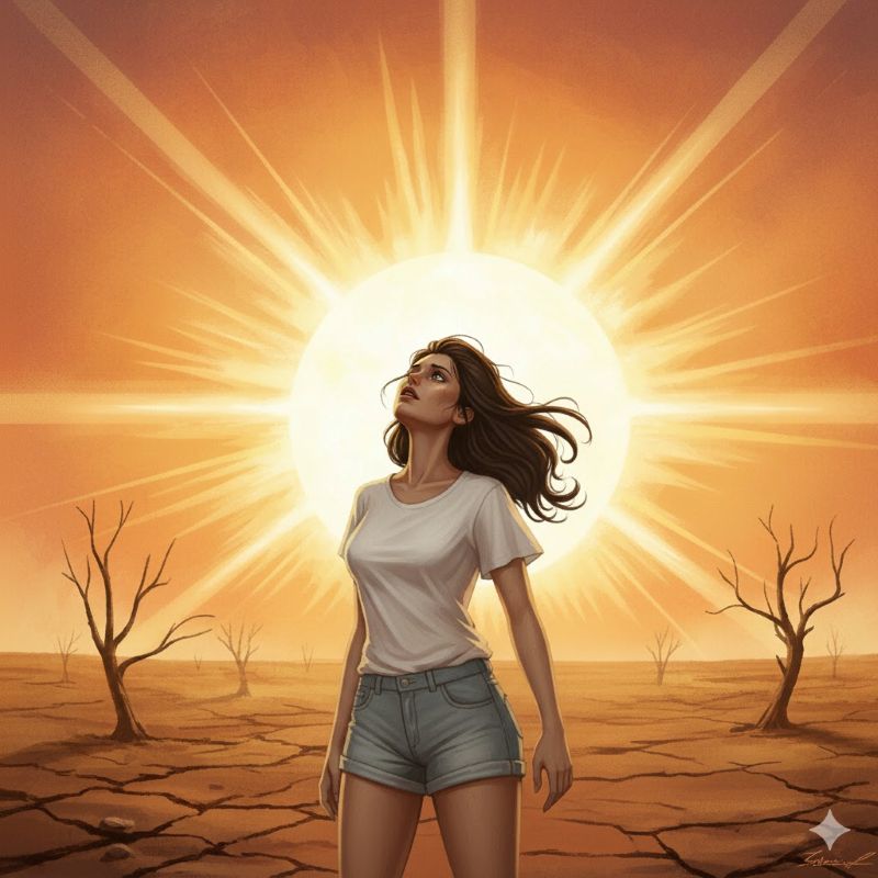 Ilustrasi suasana terik bikin heatstroke