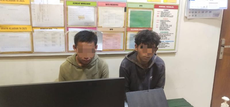 Dua remaja yang diduga memancing keributan di Kalurahan Sumberagung, Kapanewon Jetis Minggu (19/10)