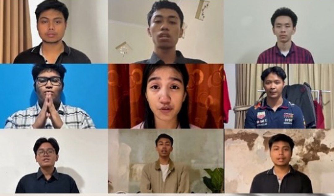Tampang Enam mahasiswa Udayana saat minta maaf di sosmed usia Bully Timothy Anugerah Saputra.