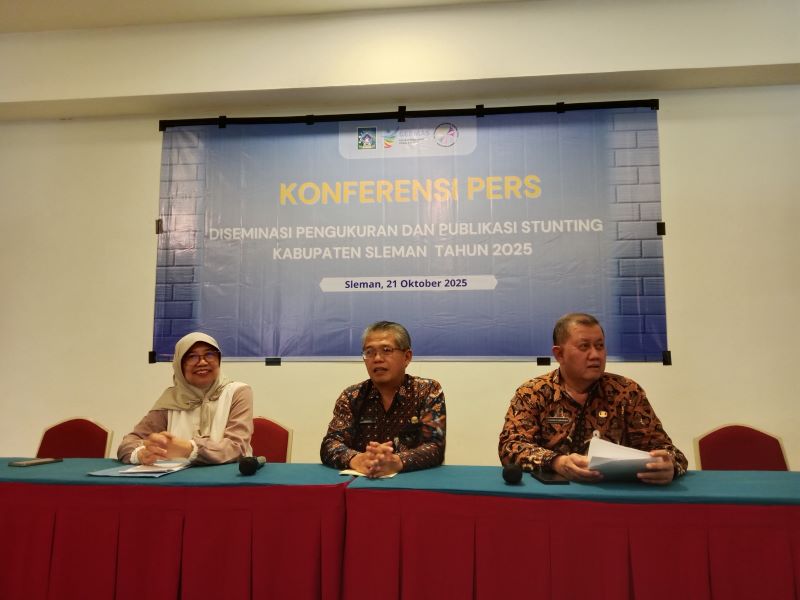 Jumpa pers jajaran Pemkab Sleman terkait kasus stunting Selasa (21/10).