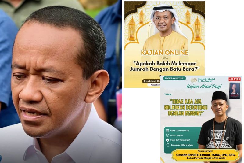 Bahlil Lahadalia dan meme &ldquo;wudhu bensin&rdquo; serta &ldquo;jumrah batu bara&rdquo;.