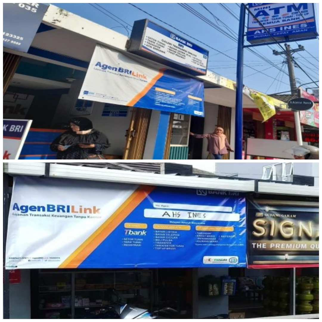 Perubahan Agen BRILink AHS INES tahun 2017 (bawah) dan 2025 (atas)