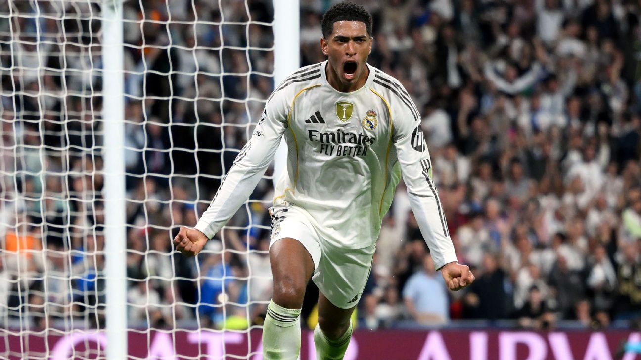 Selebrasi Jude Bellingham dalam kemenangan 1-0 Real Madrid atas Juventus di Liga Champions