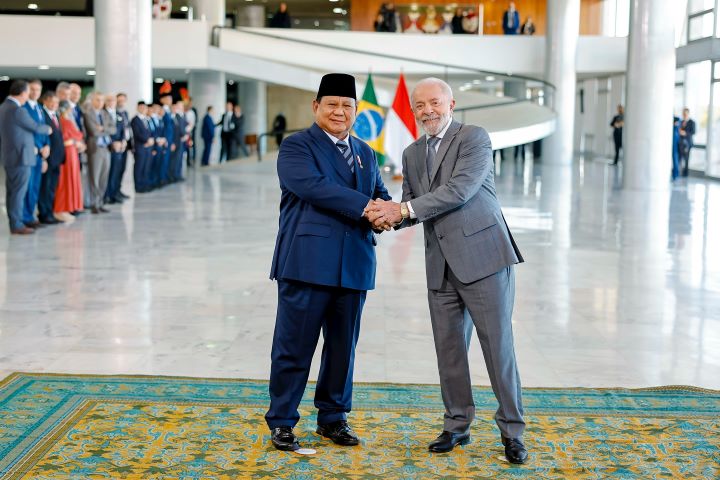 Presiden Prabowo Subianto dan Presiden Brazil Luiz In&aacute;cio Lula da Silva