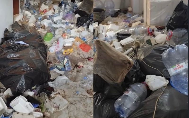 Tumpukan sampah memenuhi rumah tempat jasad YL ditemukan di Pati.