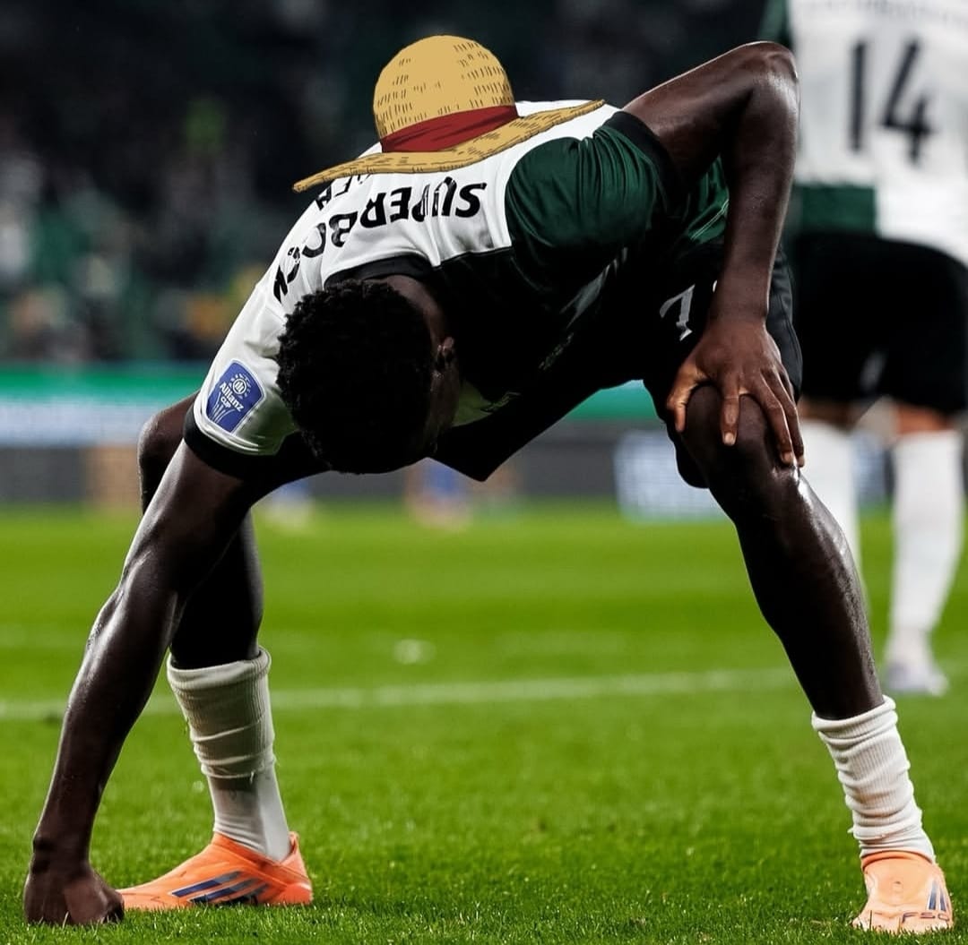 Selebrasi Salvador Blopa dalam kemenangan Sporting CP atas Alverca di Taca de Portugal