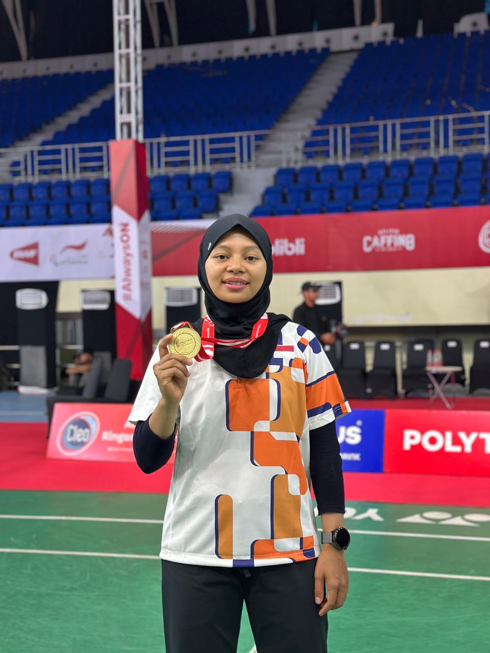 PRESTASI: Atlet para badminton DIy Qonitah Ikhtiar Syakuroh yang berhasil meraih medali emas di ajang PIPBI 2025.