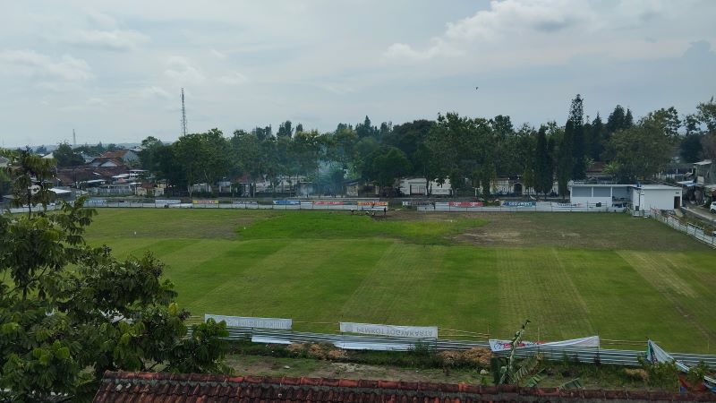 INI LHO: Lapangan Segaran di Krapyak Wetan, Panggungharjo, Sewon, Bantul yang sedang direhabilitasi.
