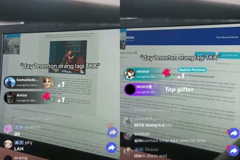 Live Tiktok Peserta TKA yang viral di medsos.