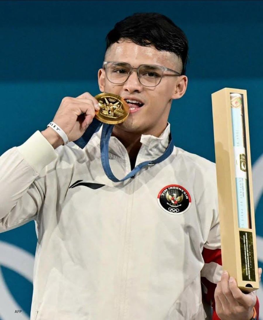 Rizki Juniansyah, peraih medali emas di Olimpiade Paris 2024. (Sumber : Instagram @rjuniansyah_)