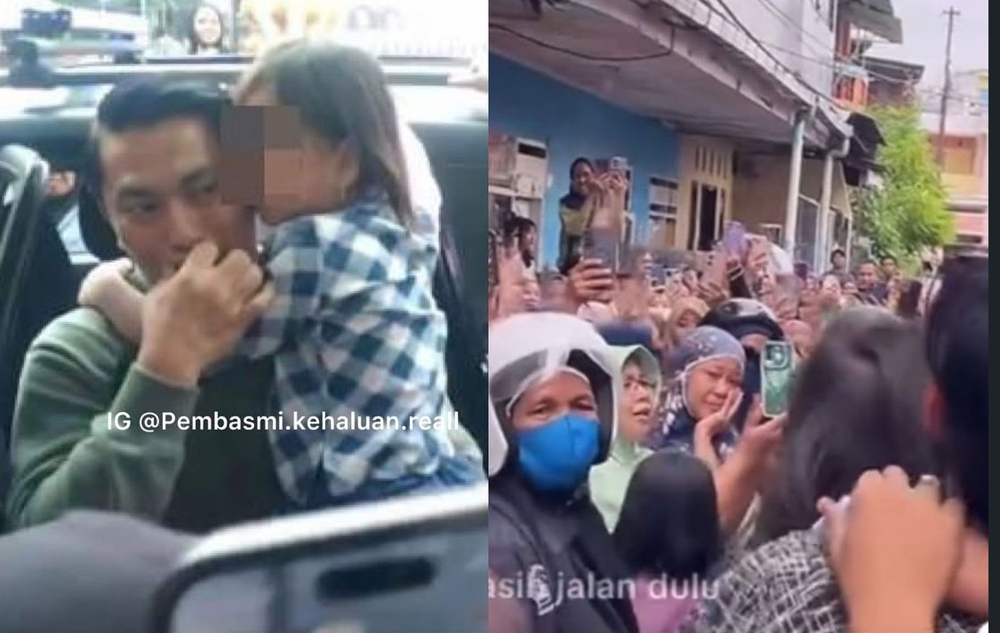 Momen haru Bilqis bertemu keluarga usai diselamatkan dan disambut warga.