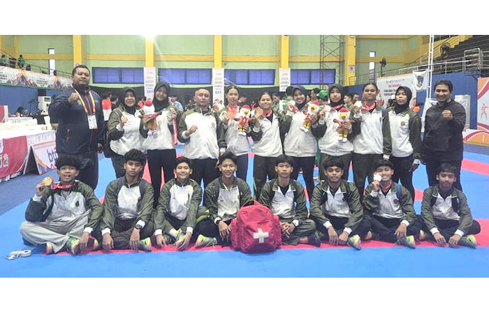 Para atlet karate DIJ yang bertanding di Popnas 2025.