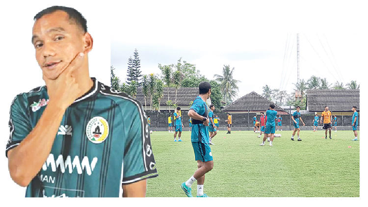 RIKO TERPISAH: Para pemain PSS Sleman saat menjalani latihan rutin di Lapangan Pakembinangun, Pakem, Jumat (14/11/2025).