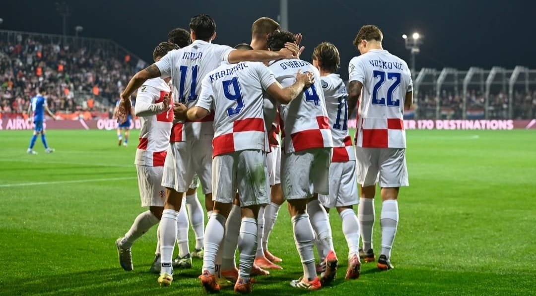 Para pemain Kroasia rayakan kemenangan atas Kepulauan Faroe untuk memasitkan tempat di Piala Dunia 2026