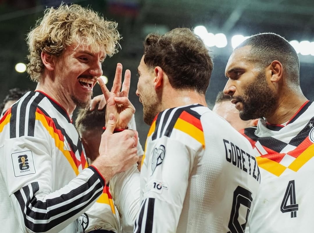 Selebrasi penggawa Jerman dalam kemenangan telak atas Slovakia
