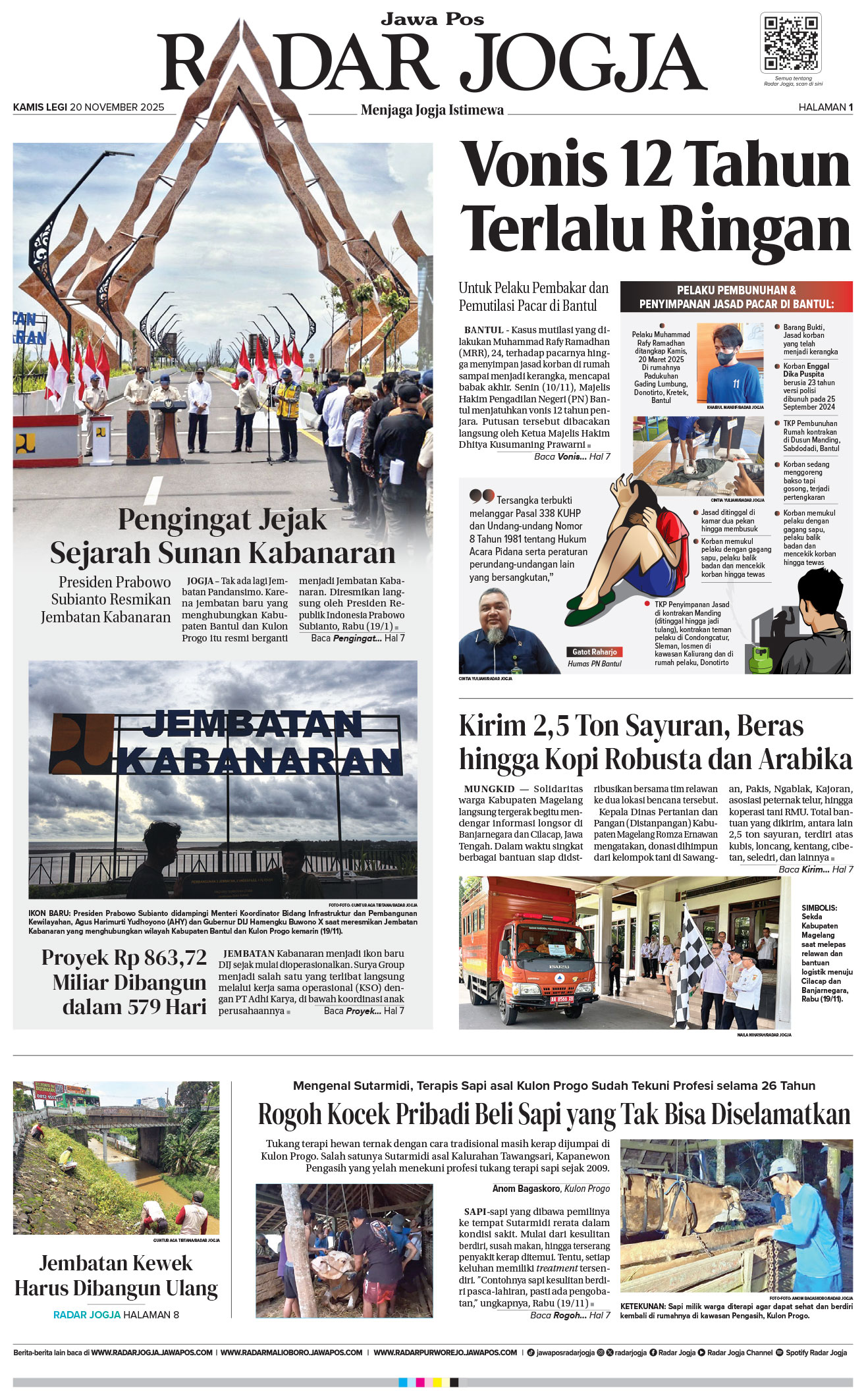 Jawa Pos - Radar Jogja, edisi Kamis 20 November 2025