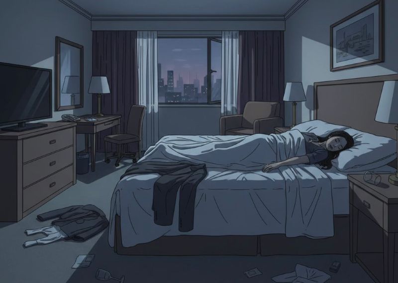 Ilustrasi kamar hotel tempat korban ditemukan meninggal dunia.