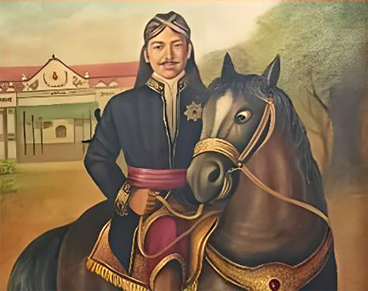 Lukisan yang menggambarkan Pangeran Mangkubumi atau Susuhunan Kabanaran atau  Sri Sultan Hamengkubuwana I.