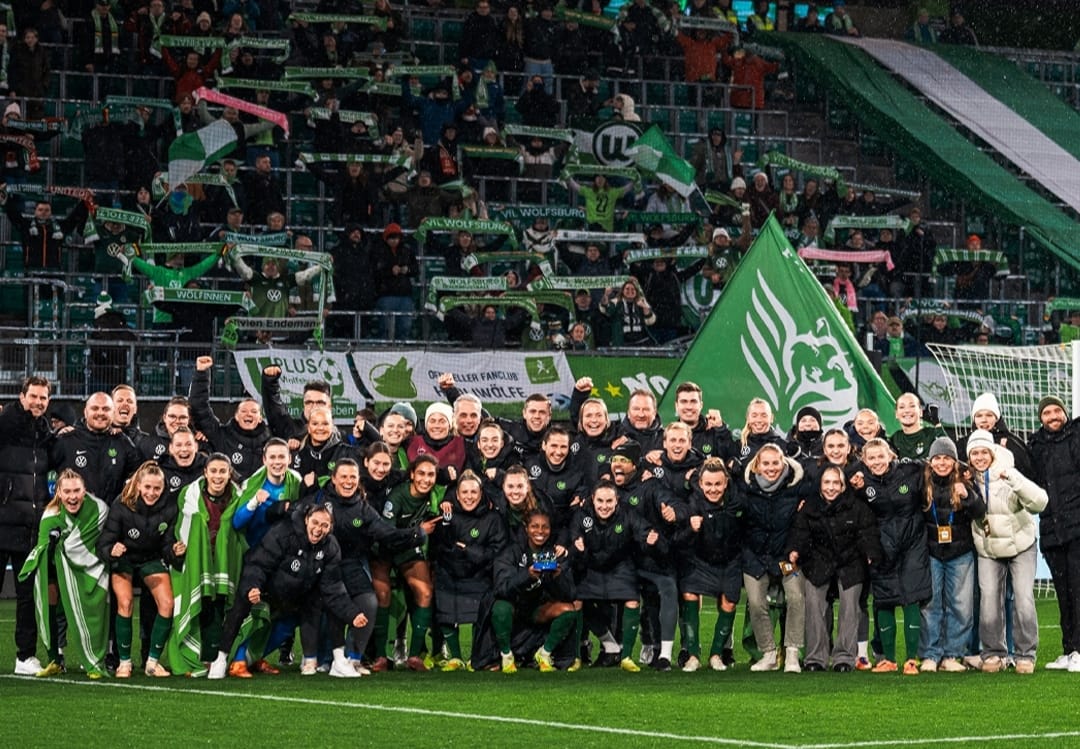 Wolfsburg wanita rayakan kemenangan atas Manchester United di Liga Champions wanita
