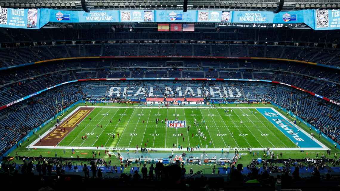 Kondisi Stadion Bernabeu saat digunakan  sebagai venue NFL antara Miami Dolphins dan Washington Commanders