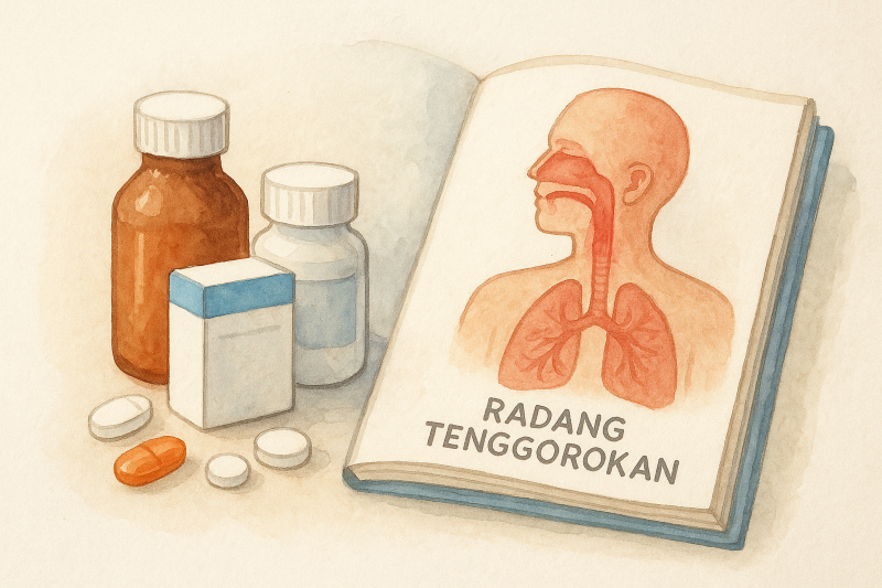 Ilustrasi obat untuk radang tenggorokan.
