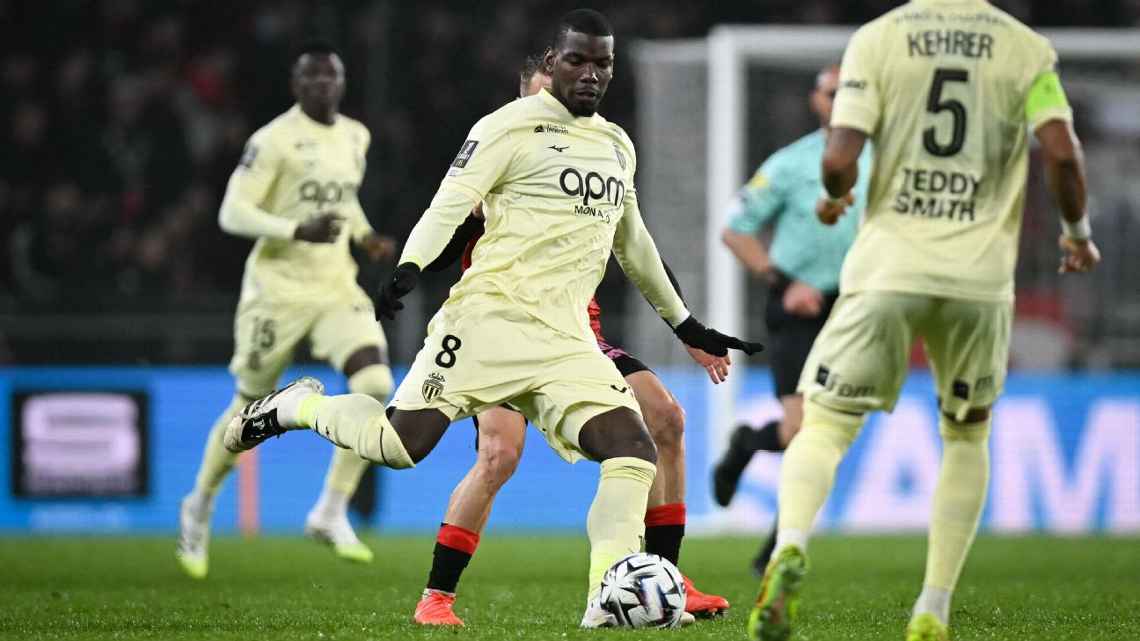 Paul Pogba jalani debutnya bersama AS Monaco dalam kekalahan 4-1 atas tuan rumah Rennes