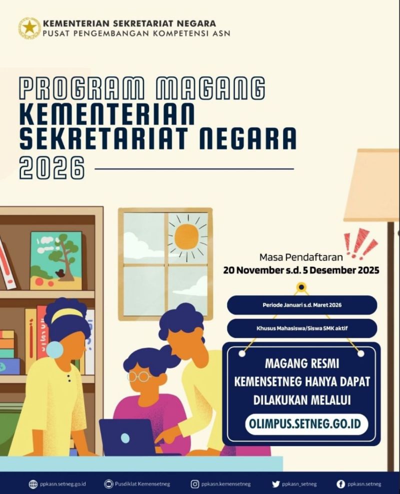 poster program magang untuk siswa SMK dan Mahasiswa.