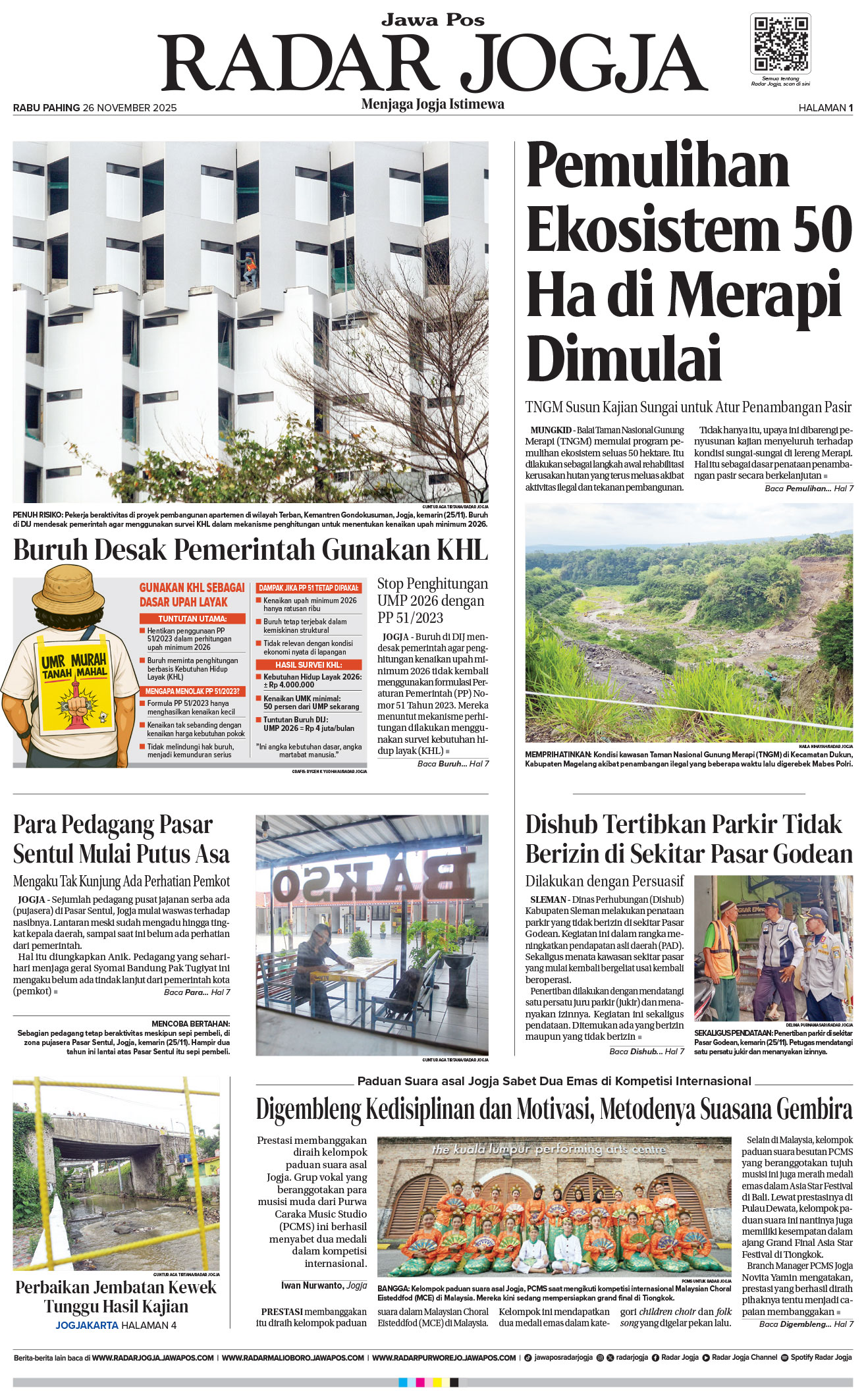 Jawa Pos - Radar Jogja, edisi Rabu 26 November 2025