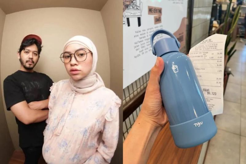 Ilustrasi Anita Dewi dan Suaminya, dan Tumbler Tuku.