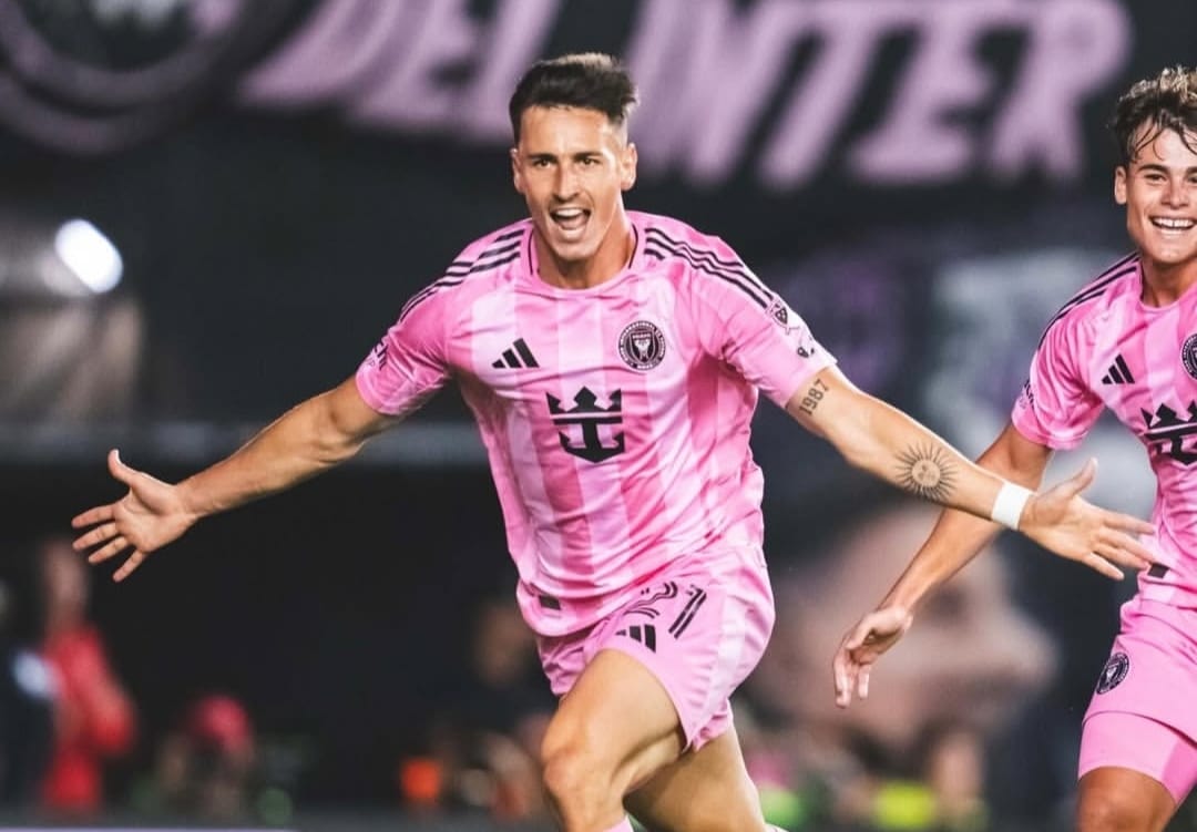 Selebrasi Tadeo Allende dalam kemenangan 5-1 Inter Miami atas New York City FC dalam laga final wilayah timur