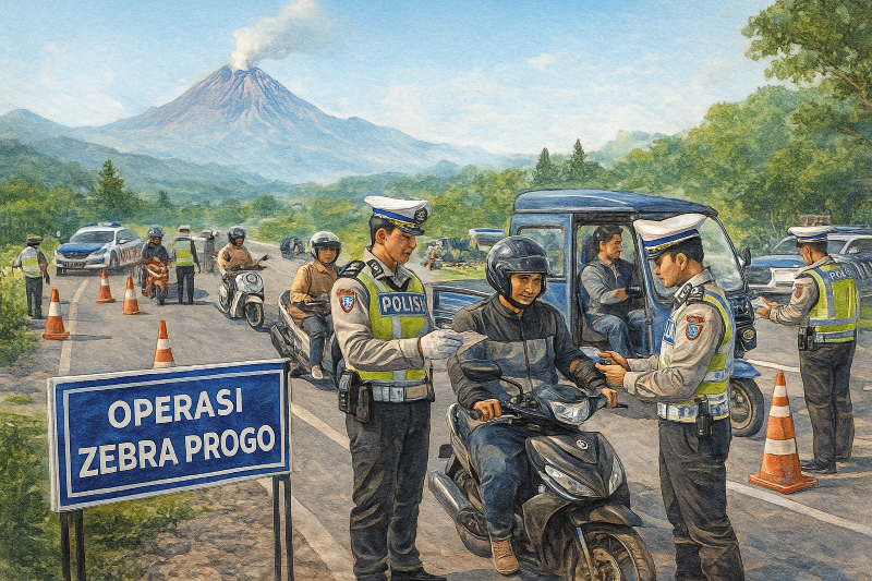 Ilustrasi Operasi Zebra Progo di Yogyakarta.