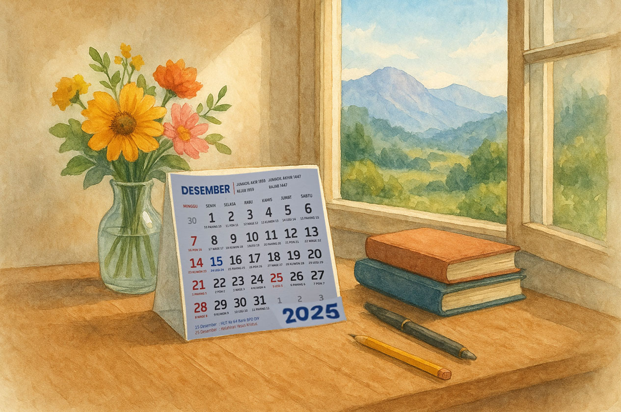 Kalender bulan Desember 2025.