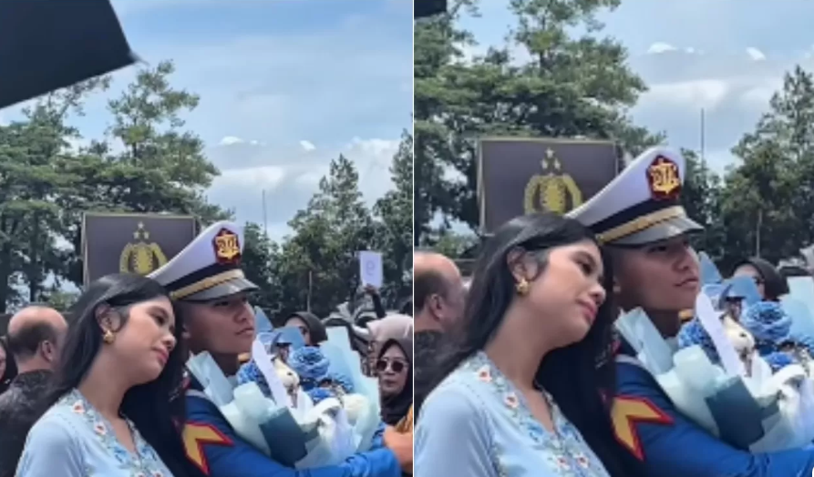 Aira Yudhoyono tampak temani Rizky Bantayan di Wisjur TNI. (Instagram @duniataruna)